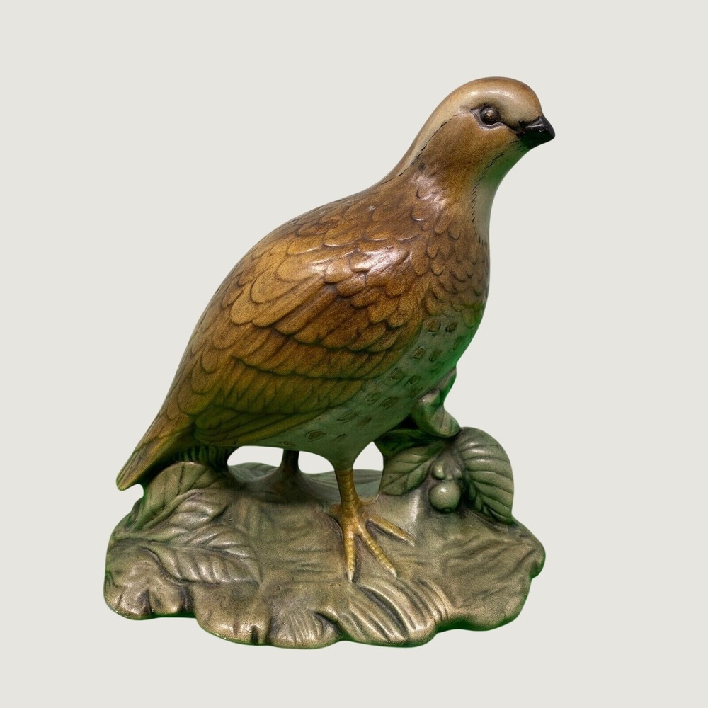 Brown Quail Partridge Bird Ceramic Vintage Hand Painted